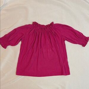 Boden Bright Pink Ruffled Top